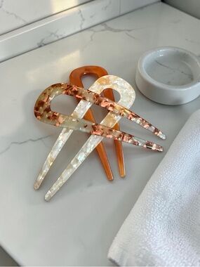 Set of 3 Elegant Retro U-Shape Hair Clips/Forks